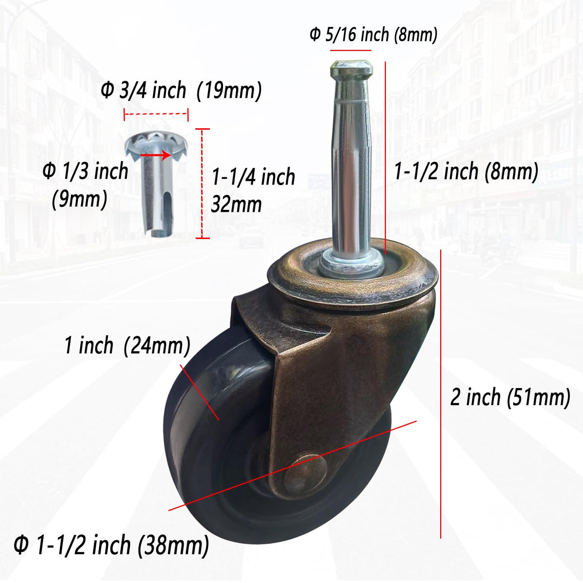 BAISASY caster wheels with steel construction for durable furniture support