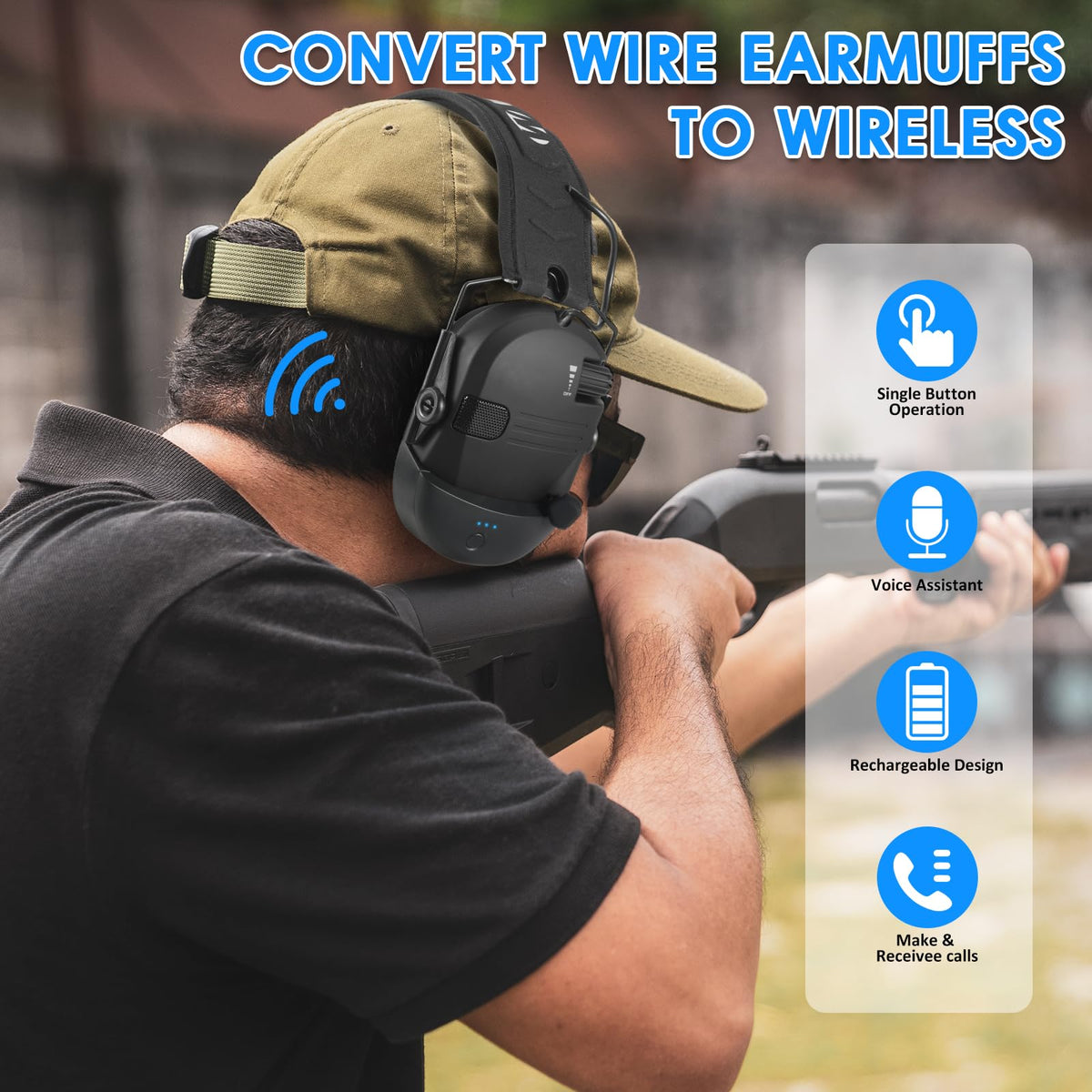 BAISHARK device displays voice alert indicator for connection status and battery level.