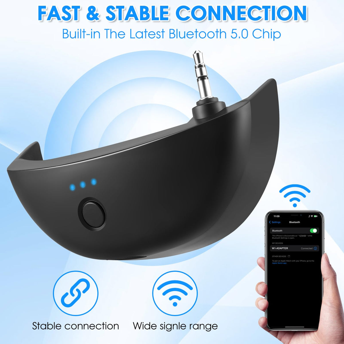 BAISHARK Type-C charging cable included for convenient recharging on the go.