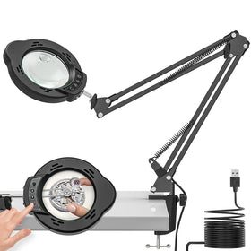 BAISHUN magnifying lamp with 15x/10x glass lens for precise detail work
