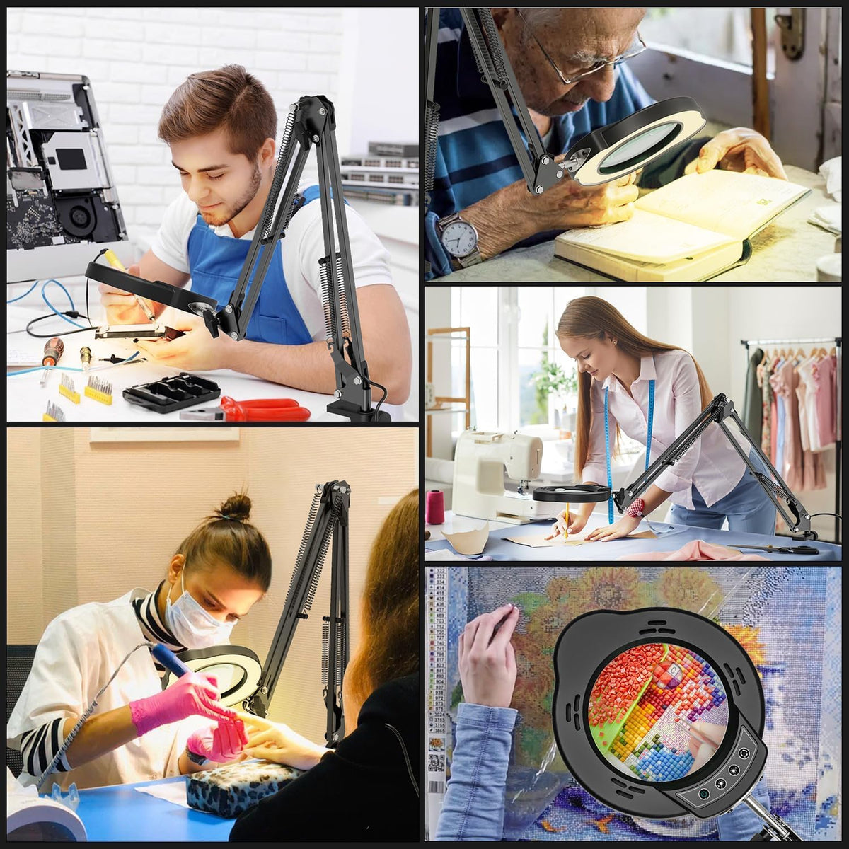 BAISHUN repair crafts magnifier ideal for sewing, jewelry, electronics