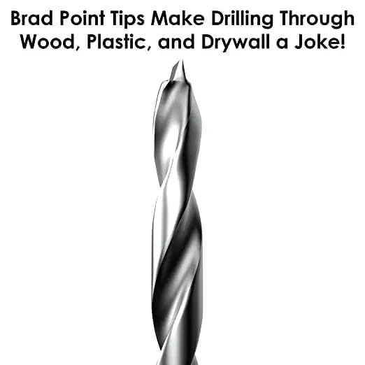 Baker and Bolt 10pc Brad Point Set with storage sleeve for organized projects.