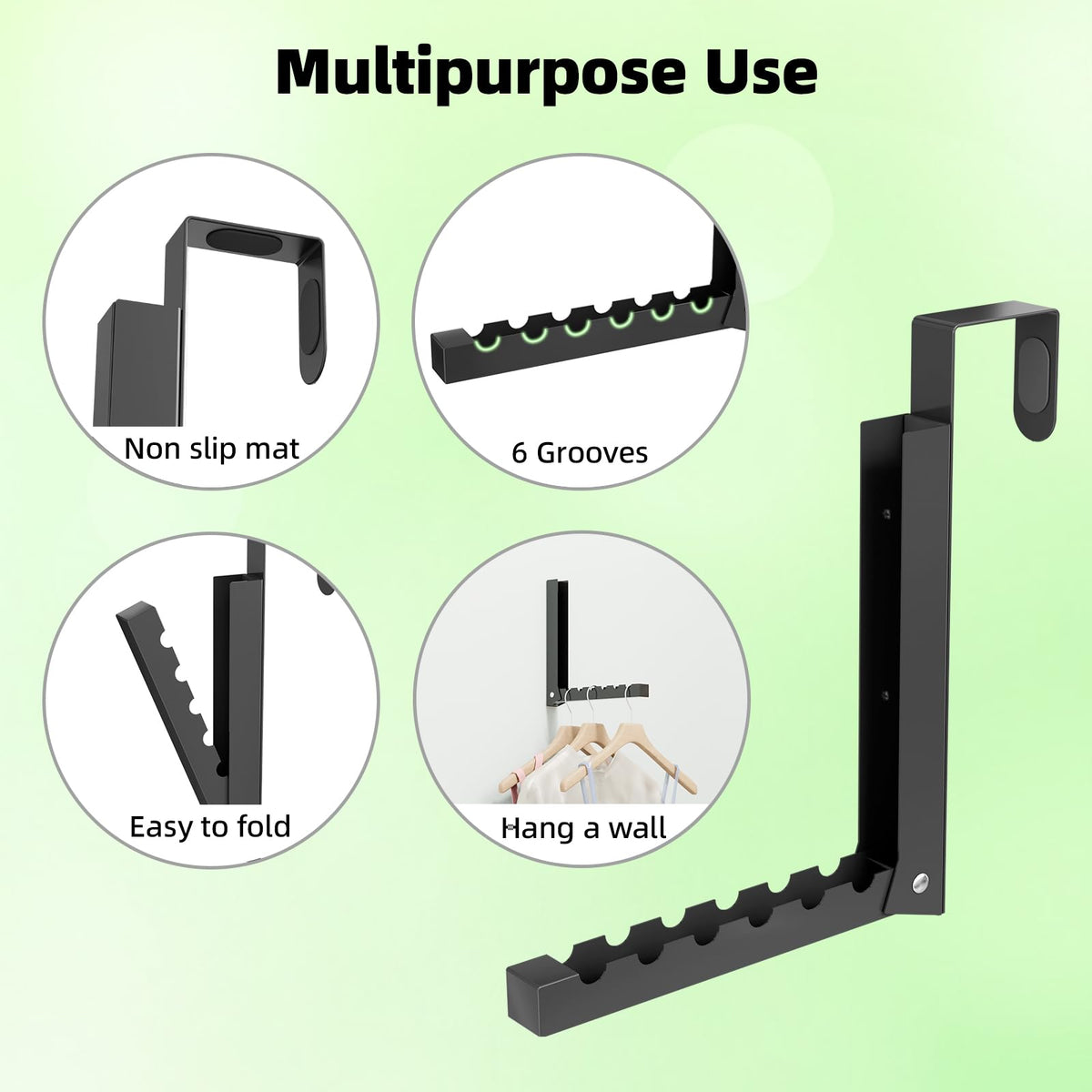 BAKON compact foldable coat rack fits in tight spaces.