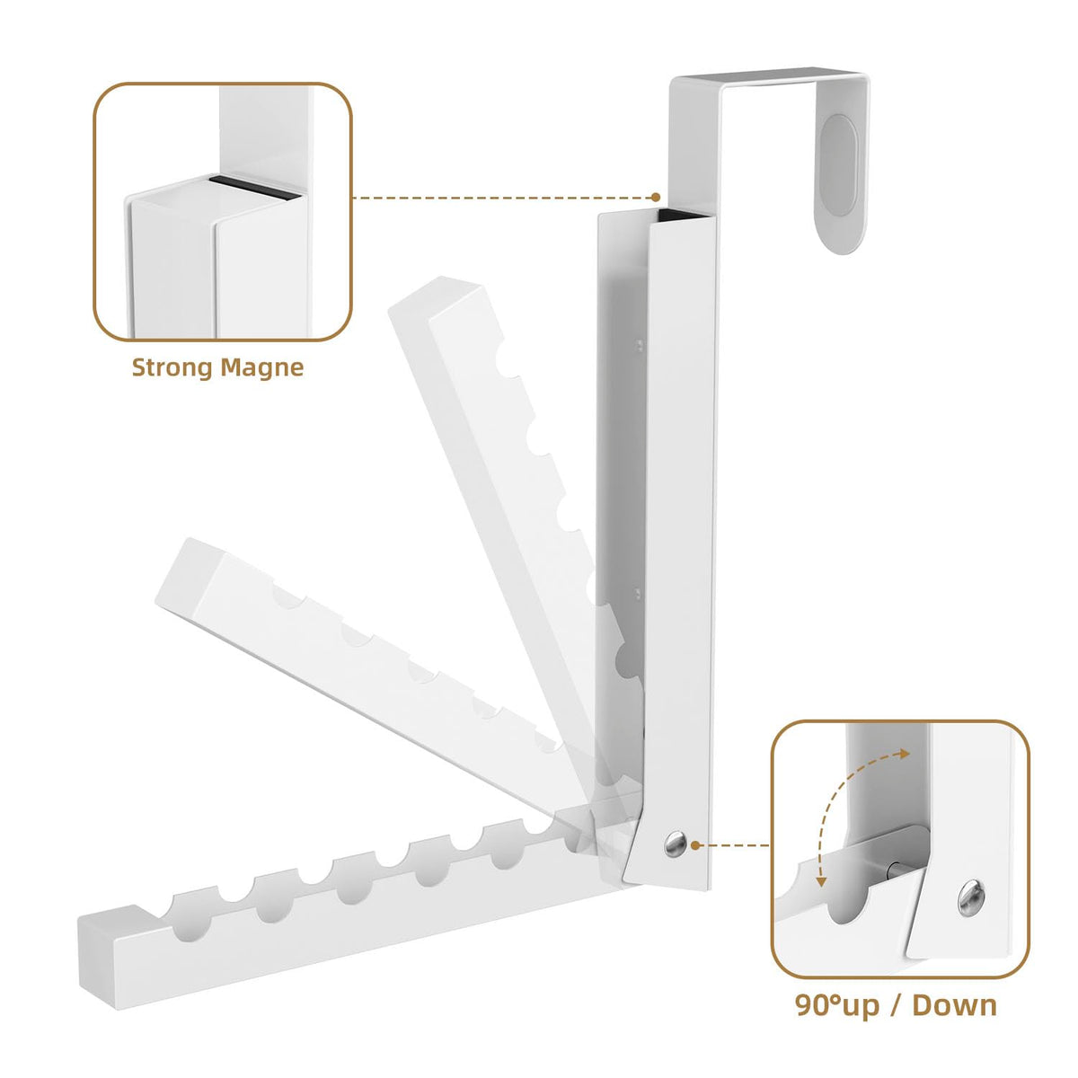 BAKON door mount hanger shown in typical interior door setup.
