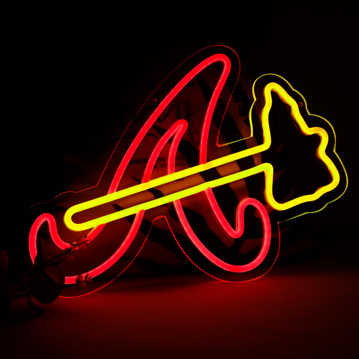 Balanar Braves neon sign bedside table light for cozy mood.