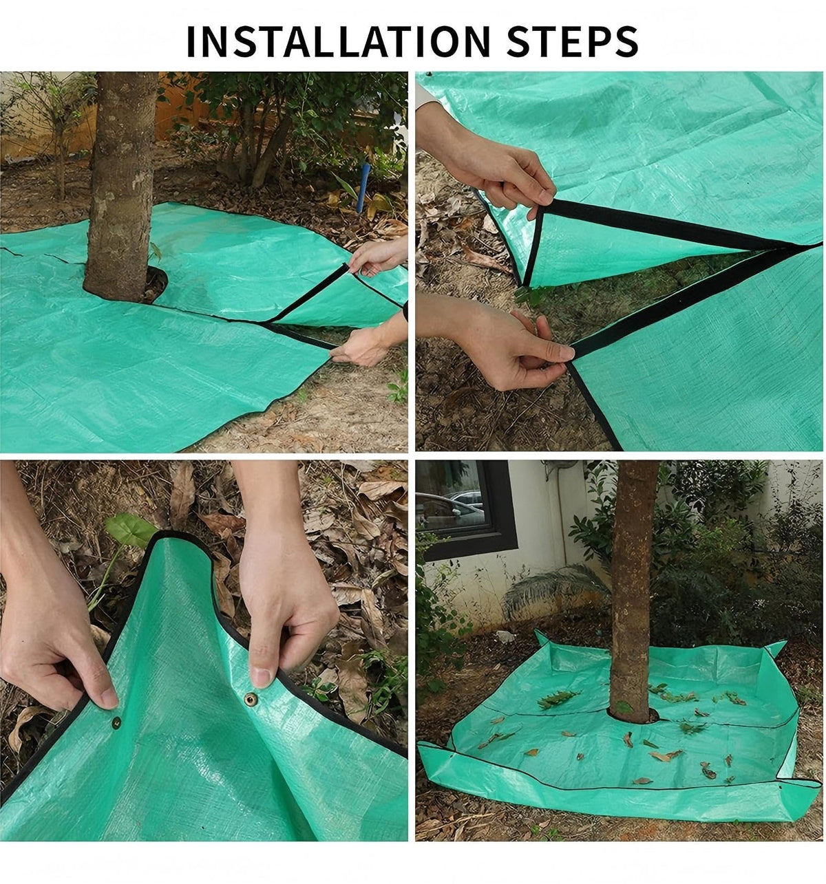Bamboo's Lokii corner buckles stand up feature keeps debris contained during pruning.