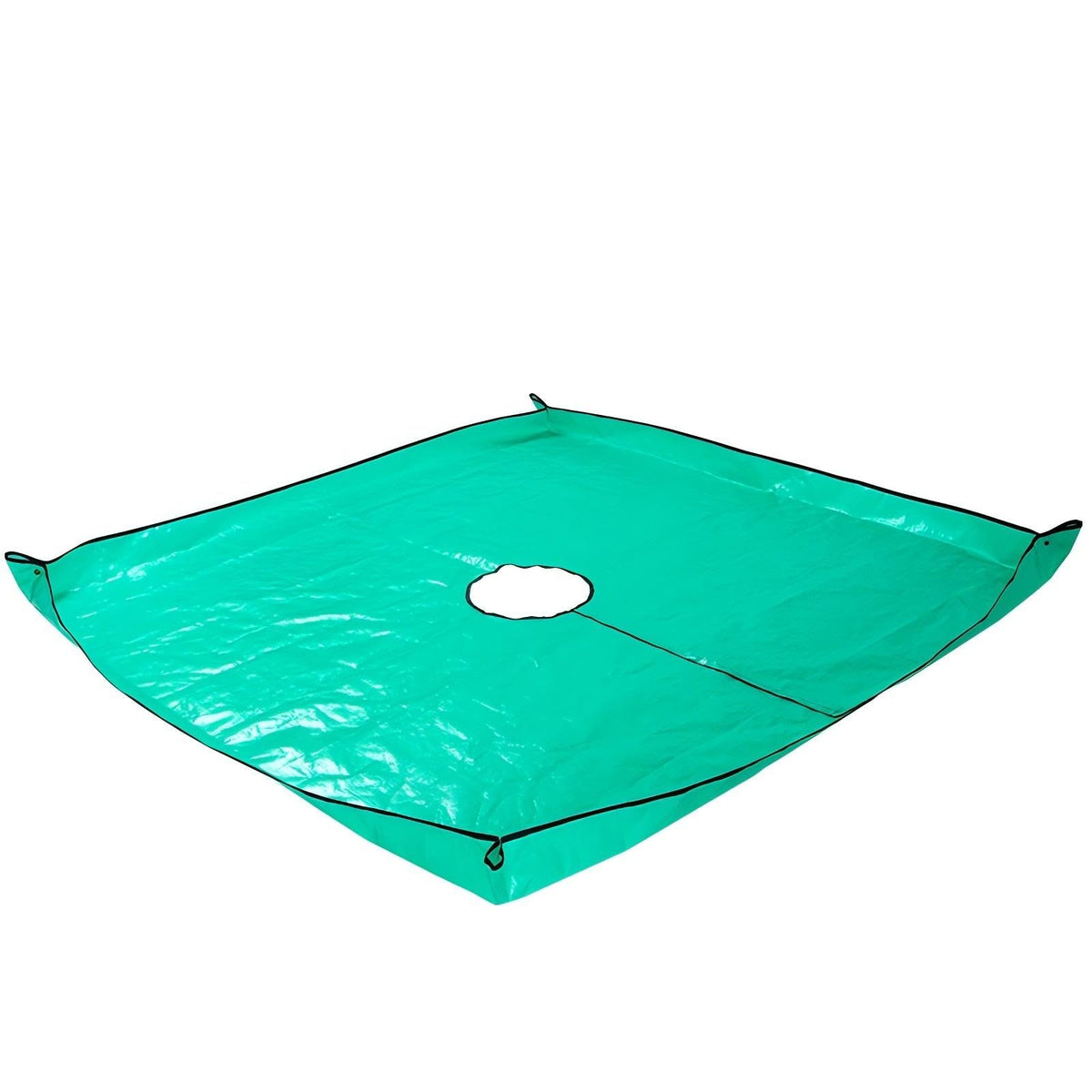 Bamboo's Lokii pruning tarp 12-inch hole design enabling easy access around trunks.
