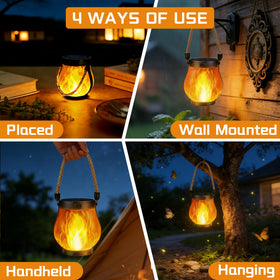 BANBANJO hemp-rope lanterns ready to hang from trees for ambient garden decor.