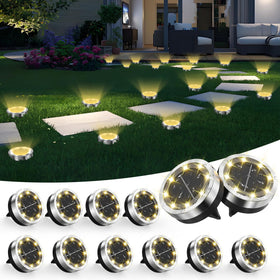 Banbanjo solar ground light with warm-white LEDs for safe garden path illumination.