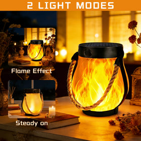 BANBANJO waterproof flame lantern illuminating garden path with safe, flickering glow.