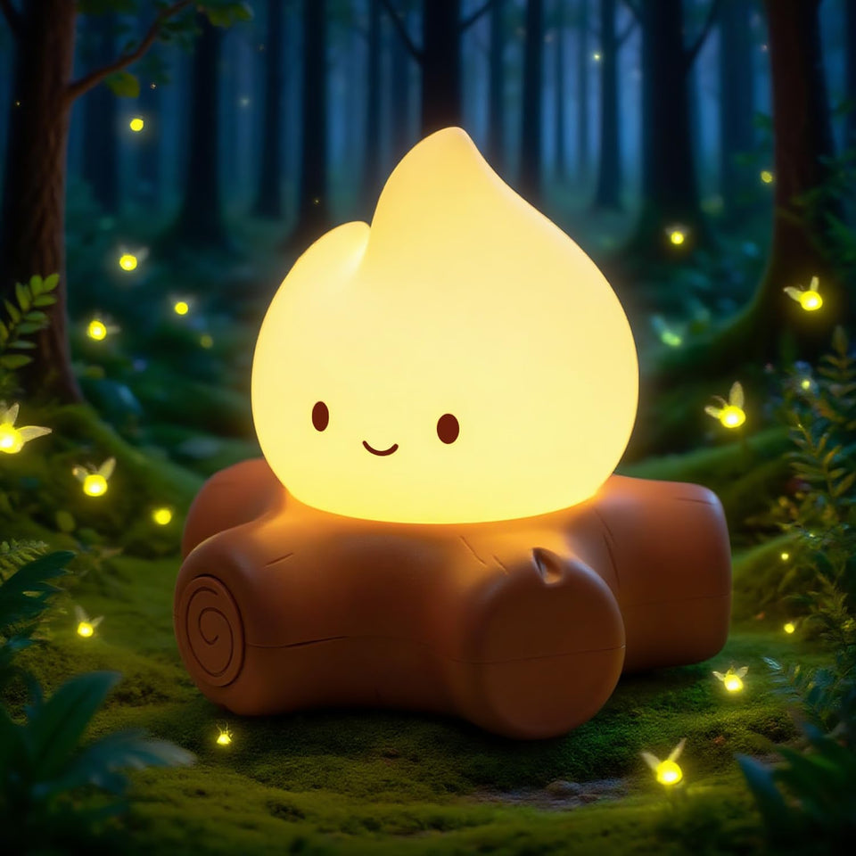 BANDIANCY Chibi Campfire Night Light with smiling face for nursery nights