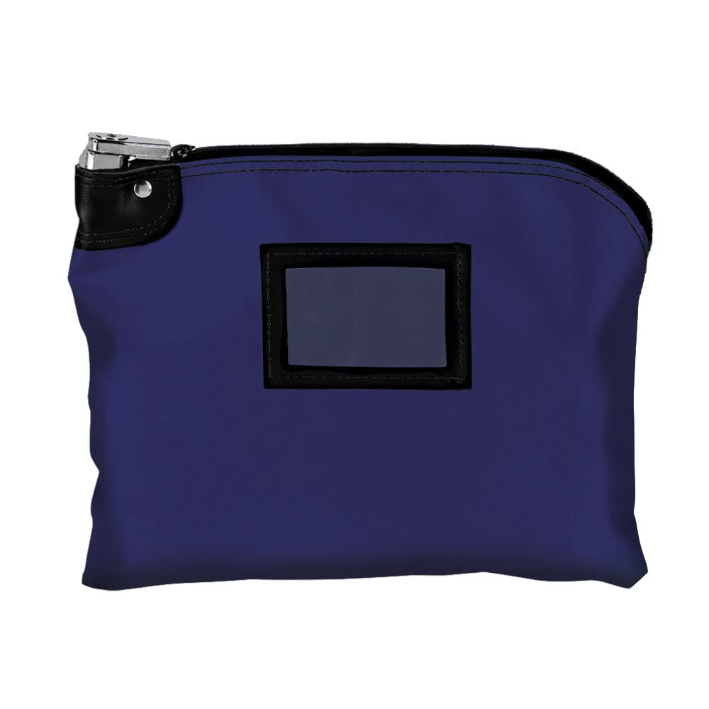 BankSupplies locking deposit bag in royal blue with a secure two-key lock.
