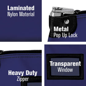 BankSupplies locking deposit bag with two keys included for easy access.