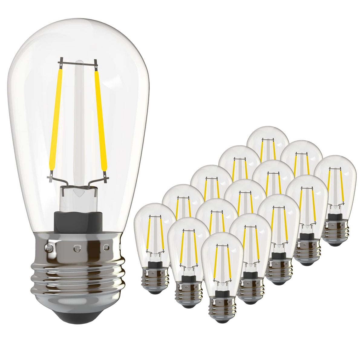 Banord 15-pack dimmable S14 LED bulbs for bright outdoor string lighting