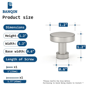 Banqin round drawer knobs with brushed nickel finish – sleek design and comfortable grip.