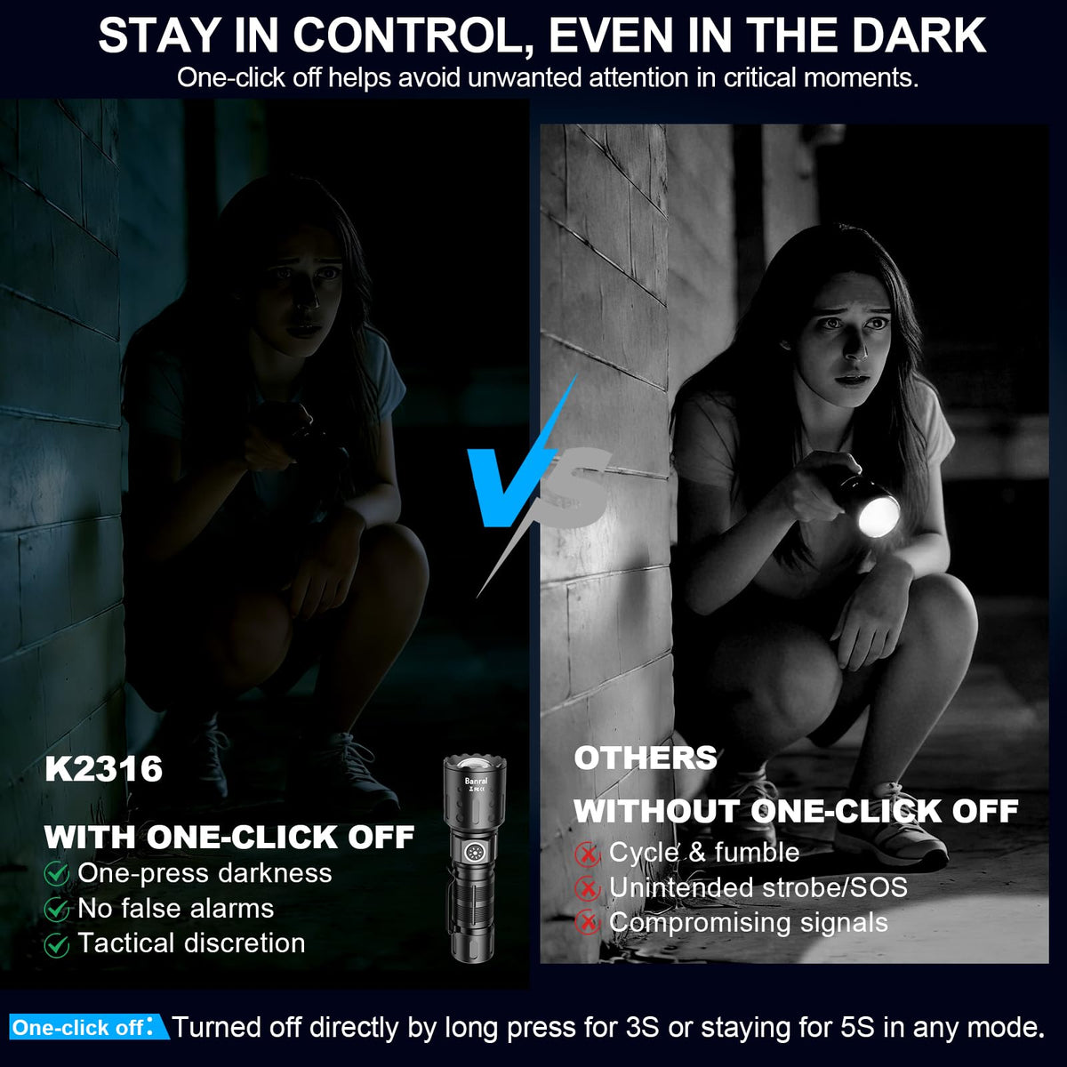 Banral emergency power-bank feature supports charging devices during outages.