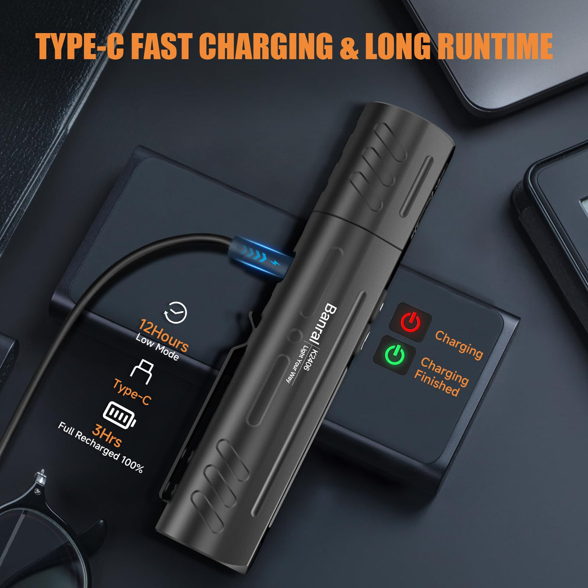 Banral K2406 delivers extended runtime on low mode for emergencies.