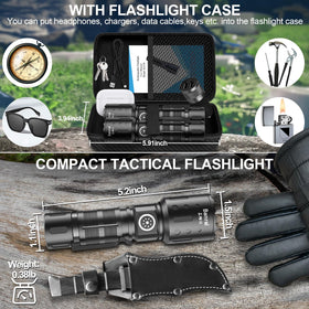 Banral tactical flashlight showing six modes for versatile lighting in various scenarios.