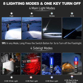 Banral Type-C charging flashlight with charging indicator and rapid recharge