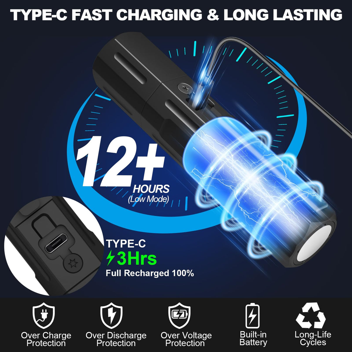 Banral waterproof aluminum flashlight sealed for rugged outdoor conditions