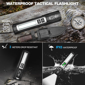 Banral zoomable focus flashlight demonstrating floodlight to spotlight adjustment