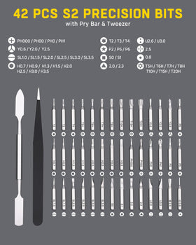 Banshu 42-piece S2 bits for tiny screws deliver precision and durability.