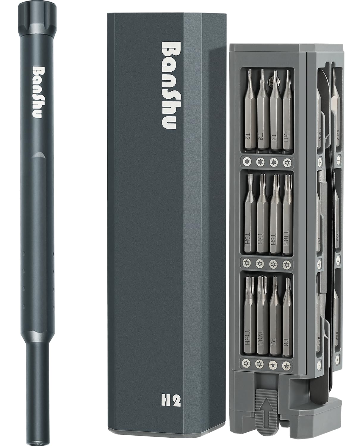 Banshu 46-in-1 mini screwdriver set with magnetic case for organized on-the-go electronics repair.