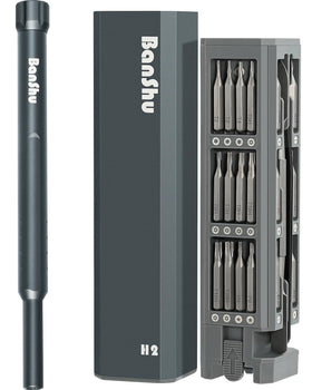 Banshu 46-in-1 mini screwdriver set with magnetic case for organized on-the-go electronics repair.
