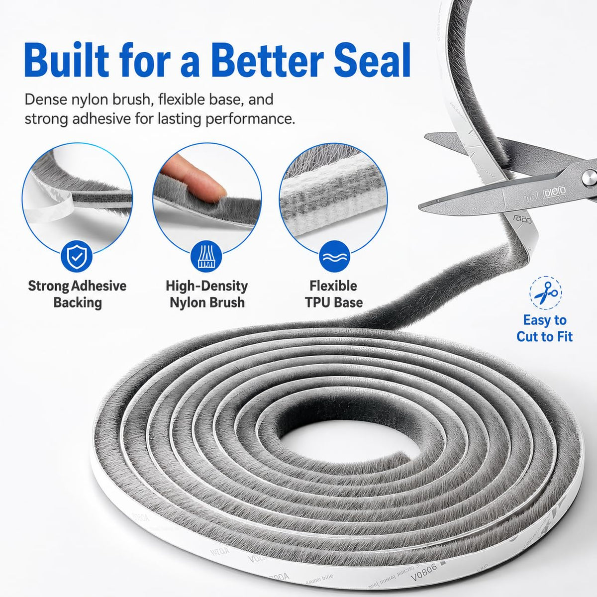 Bantie flexible installation with adhesive backing adapts to irregular frames