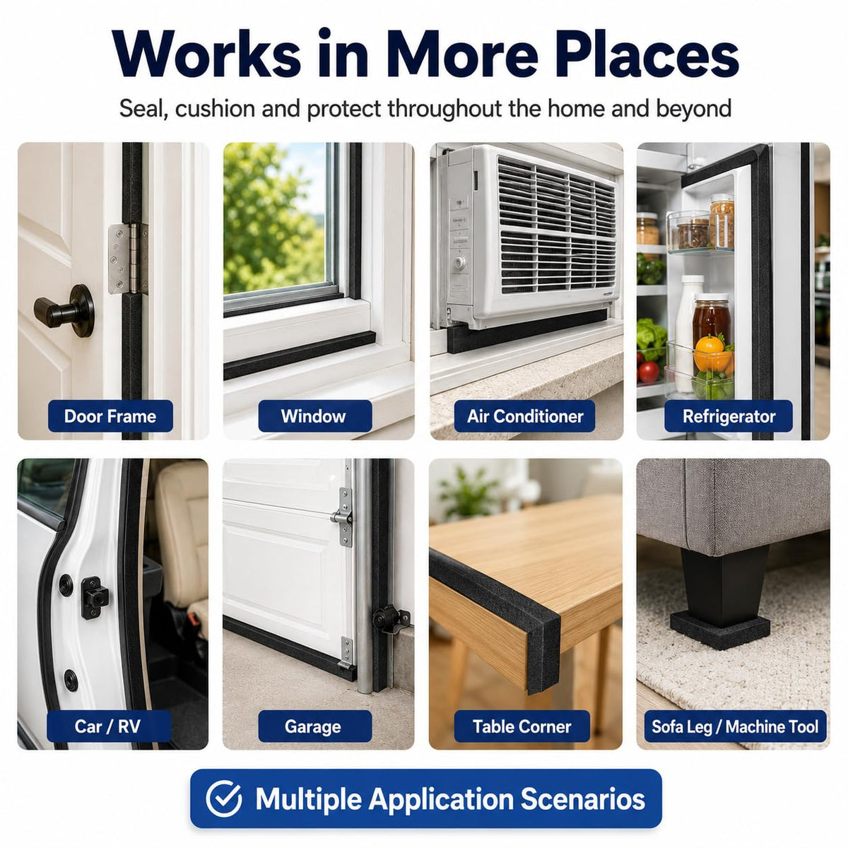 Bantie foam strip seals doors and windows for improved insulation.