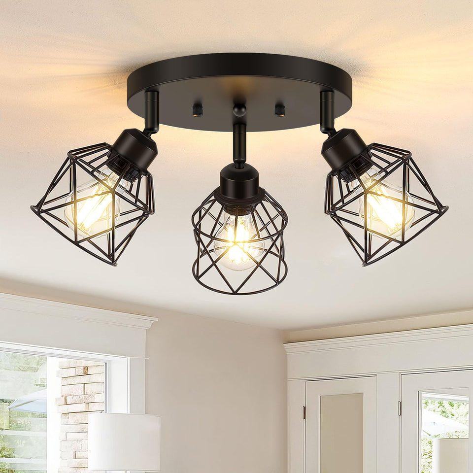 Baocuz 3-Light kitchen flush mount with adjustable heads for versatile cooking-area lighting.