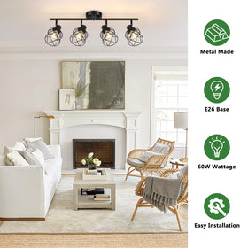 Baocuz 4-Lights bulb compatibility emphasizes LED and dimmable options for ambience