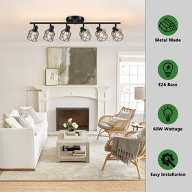 Baocuz rotatable 6-head kitchen lighting for focused task lighting.