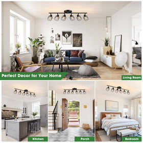 Baocuz six-light fixture suitable for living rooms, dining areas, foyers.