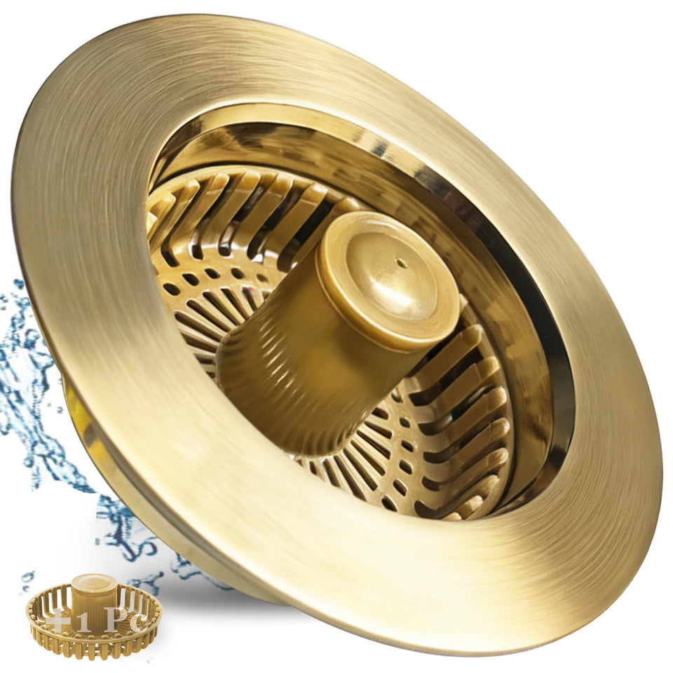 BAOLSLS Kitchen Drain Strainer 3in1 demonstrates water storage, filtration, and anti-clogging in one unit.