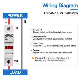 Baomain 17.5mm wide fuse holder demonstrates space-saving design.