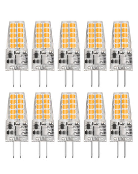 BAOMING G4 LED bulb in a chandelier with 12V base for energy-efficient warm light.