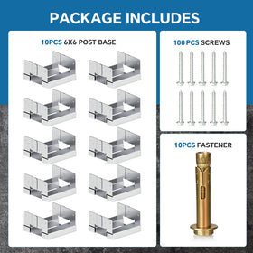 BaoNeedy post base with 1 inch standoff elevates wood posts.