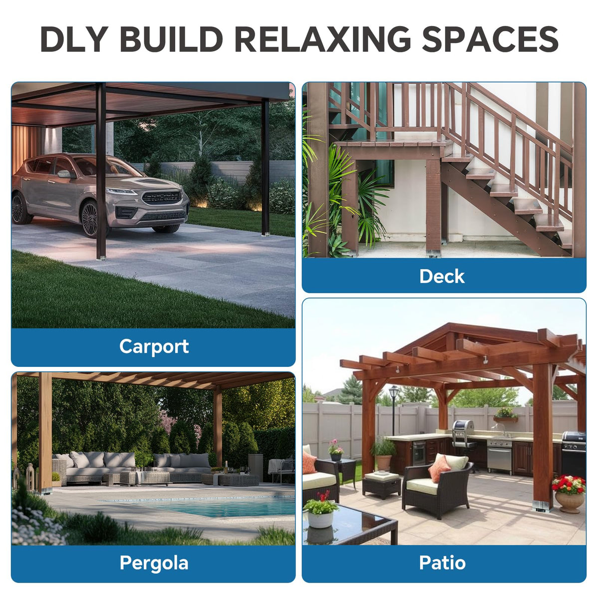 Promotes dry wood with 1-inch clearance over concrete.