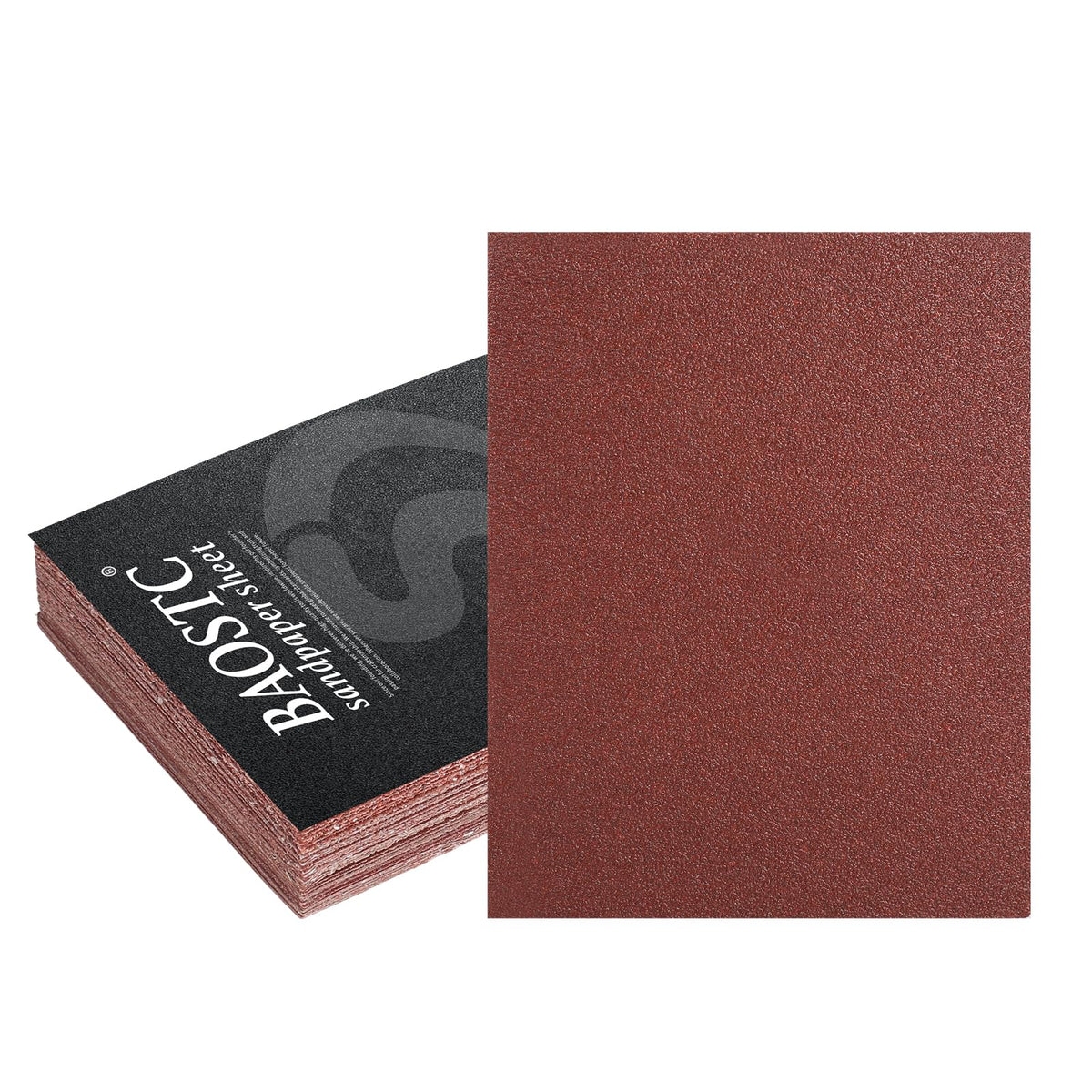 BAOSTC sandpaper 50-pack with plain backing for dry sanding projects