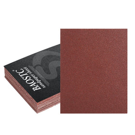 BAOSTC P80 grit close-up showing durable red aluminum oxide for woodworking.