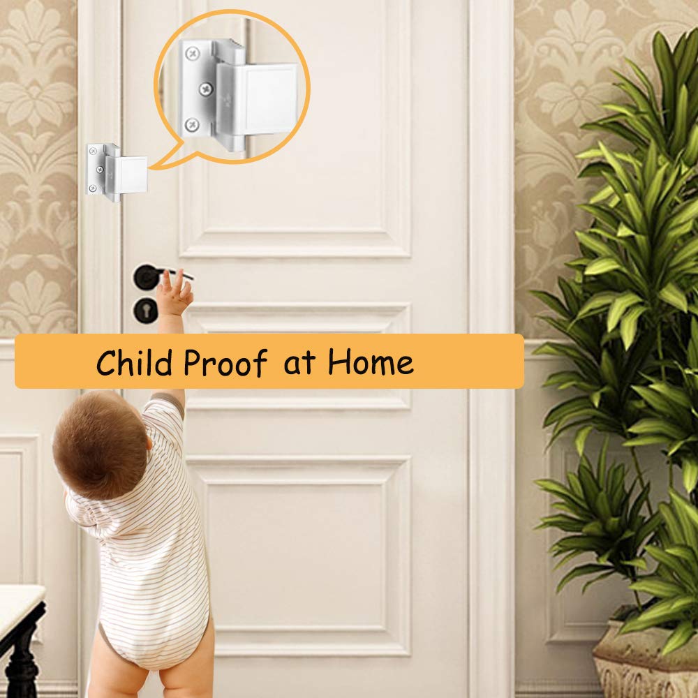 BAOWEIJD inward swinging door lock securely mounted on frame.