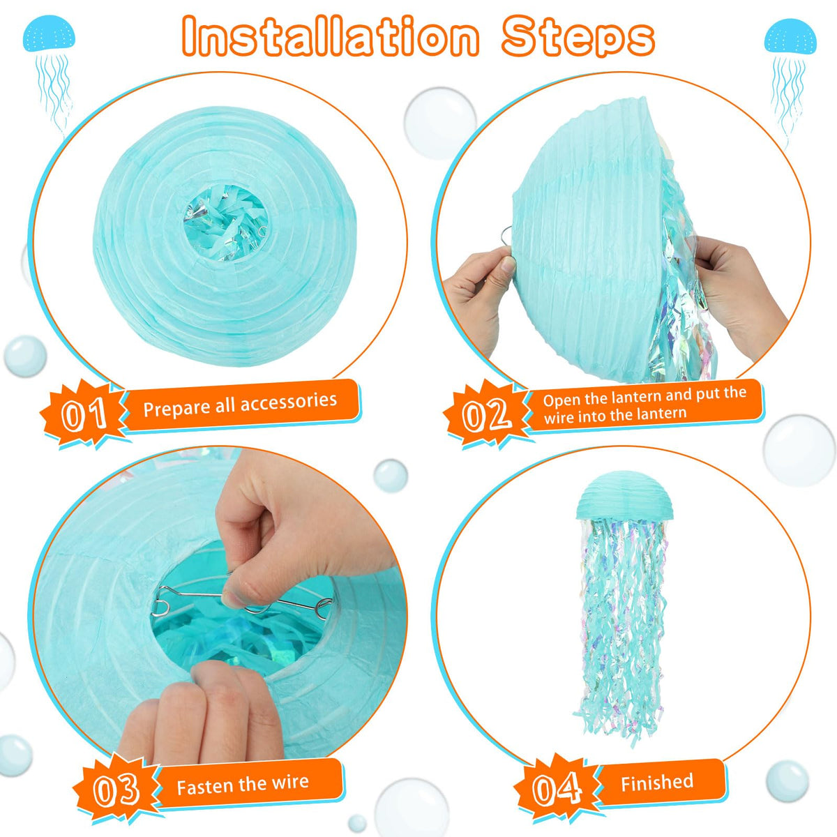 Baquler jellyfish lanterns suit baby showers and birthdays nicely.