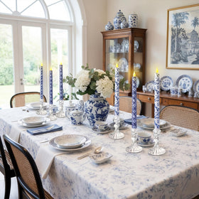 Baquler chinoiserie candle height demonstrates elegant vertical decor at 10.6 inches.