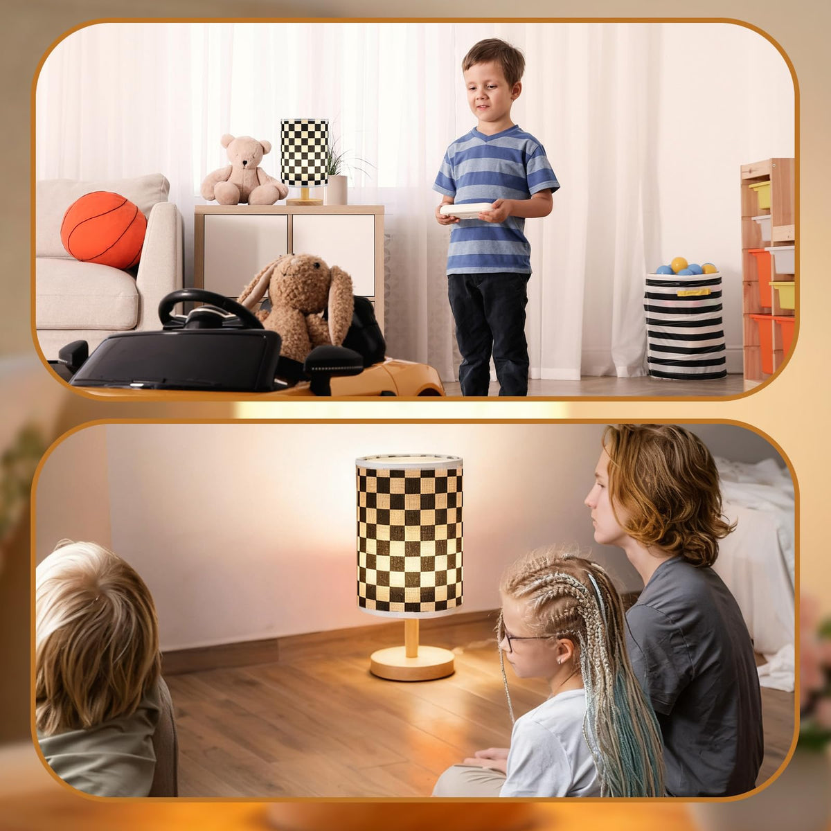 Baquler bedside lamp with wood base provides sturdy, stylish support