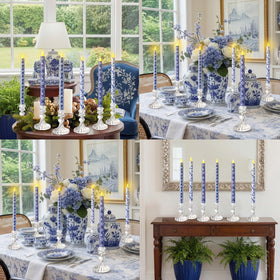 Baquler mantel decor flameless candles add subtle, cozy glow.