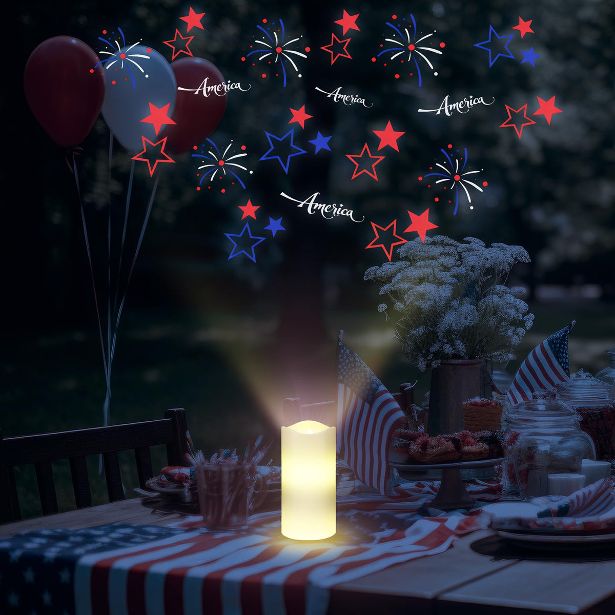 Baquler patriotic table decor ideal for celebrations and family dinners