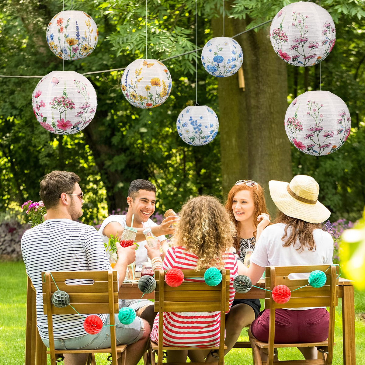 Baquler wildflower lanterns 8-inch create delicate baby shower accents