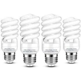 Barfelty E26 CFL bulb spiral front view for easy lamp compatibility