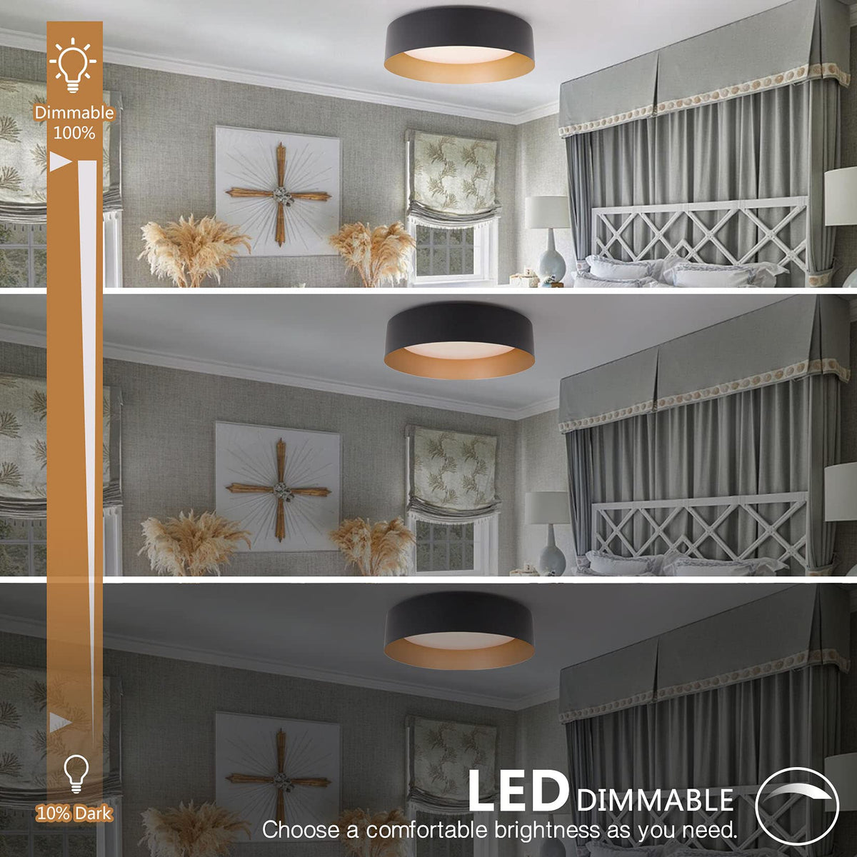 Bargeni bedroom ceiling light creates a soft, inviting glow.